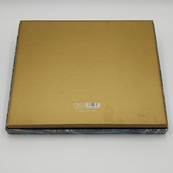 Cheese Plate & Spreader Marbleized Glass By Two's Company - Picture 7 of 7